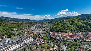 Aerial view picture of the town