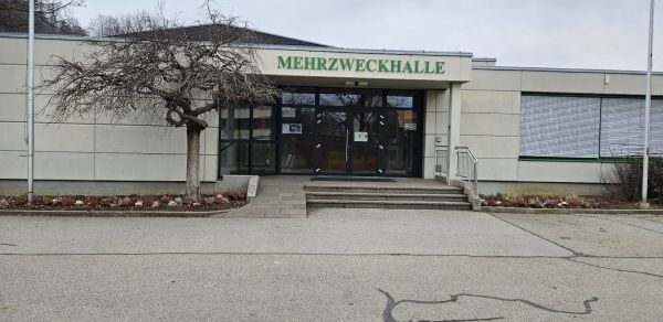 Entrance to the Gratwein multi-purpose hall