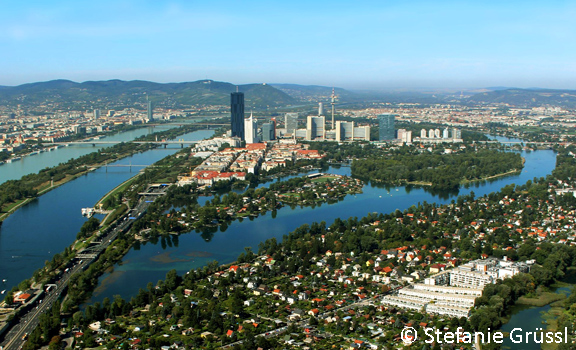 Luftbild der Stadt Wien